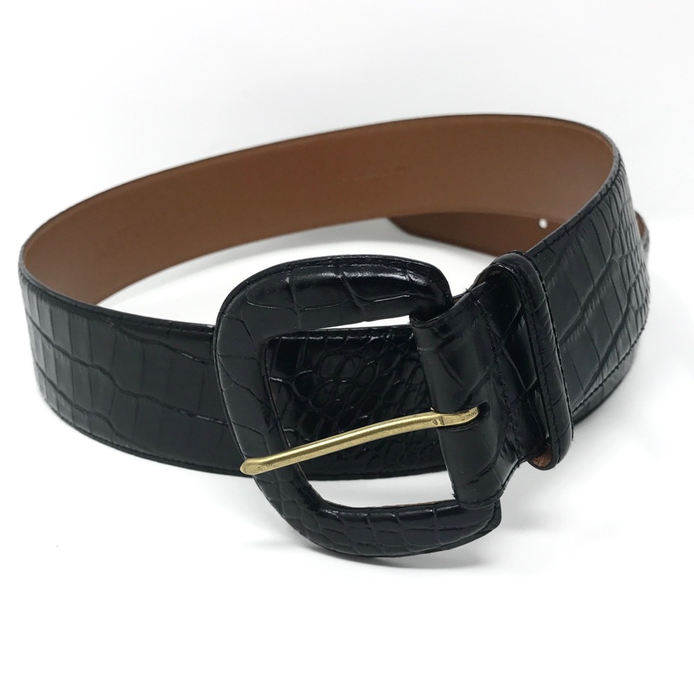 Ralph Lauren Croc Embossed Leather Belt